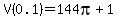 V%280.1%29=144pi%2B1