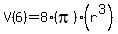 V%286%29=8%28pi%29%28r%5E3%29