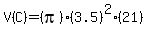 V%28C%29=%28pi%29%283.5%29%5E2%2821%29