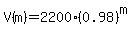 V%28m%29=2200%280.98%29%5Em