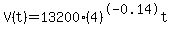 V%28t%29=13200%284%29%5E-0.14t
