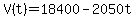 V%28t%29=18400-2050t