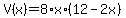V%28x%29=8%2Ax%2A%2812-2x%29