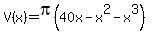 V%28x%29=pi%2840x-x%5E2-x%5E3%29