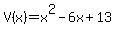 V%28x%29+=+x%5E2-6x%2B13