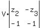 V%2Aabs%28matrix%282%2C2%2Cz%5B2%5D%2C-z%5B3%5D%2C-1%2C-1%29%29