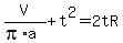 V%2F%28pi%2Aa%29%2Bt%5E2=+2tR