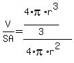 V%2FSA=%284%2F3%2Api%2Ar%5E3%29%2F%284%2Api%2Ar%5E2%29