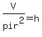 V%2Fpir%5E2=h
