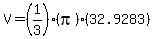 V=%281%2F3%29%28pi%29%2832.9283%29