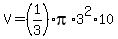 \"V=%281%2F3%29%2Api%2A3%5E2%2A10\"