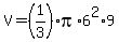 V=%281%2F3%29%2Api%2A6%5E2%2A9+