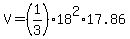 V=%281%2F3%2918%5E2%2A17.86