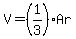 V=%281%2F3%29Ar