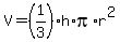V=%281%2F3%29h%2Api%2Ar%5E2