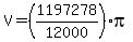 V=%281197278%2F12000%29pi