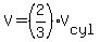 V=%282%2F3%29V%5Bcyl%5D