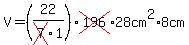 V=%2822%2Fcross%287%291%29%2Across%28196%2928cm%5E2%2A+8cm
