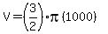 V=%283%2F2%29pi%281000%29