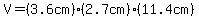 V=%283.6cm%29%282.7cm%29%2811.4cm%29