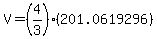 V=%284%2F3%29%28201.0619296%29
