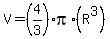 V=%284%2F3%29%2Api%2A%28R%5E3%29