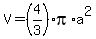 V=%284%2F3%29+%2Api%2Aa%5E2