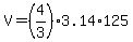 V=%284%2F3%293.14%2A125