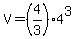 V=%284%2F3%294%5E3