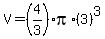 V=%284%2F3%29pi%2A%283%29%5E3