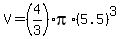 V=%284%2F3%29pi%2A%285.5%29%5E3