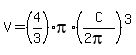 V=%284%2F3%29pi%2A%28C%2F%282pi%29%29%5E3