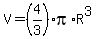 V=%284%2F3%29pi%2AR%5E3