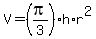 V=%28pi%2F3%29%2Ah%2Ar%5E2