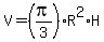 V=%28pi%2F3%29R%5E2%2AH