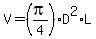 V=%28pi%2F4%29D%5E2%2AL