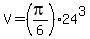 V=%28pi%2F6%29%2A24%5E3