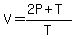 V=+%282P%2BT%29%2FT