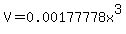 V=0.00177778x%5E3