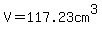 V=117.23cm%5E3