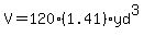 V=120%281.41%29yd%5E3