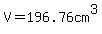 V=196.76cm%5E3