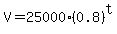 V=25000%280.8%29%5Et+