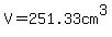 V=251.33cm%5E3