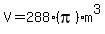 V=288%28pi%29m%5E3