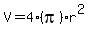 V=4%28pi%29r%5E2