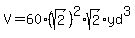 V=60%28sqrt%282%29%29%5E2%2Asqrt%282%29yd%5E3