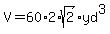 V=60%2A2%2Asqrt%282%29yd%5E3