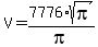 V=7776%2Asqrt%28pi%29%2Fpi