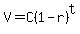 V=C%281-r%29%5Et